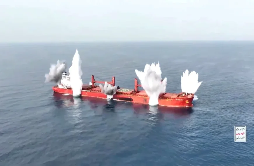 Houthis Attack and Sink Second Red Sea Cargo Ship in a Week, Killing Three