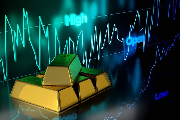 gold-bar-with-gold-price-chart-background-3d-rendering