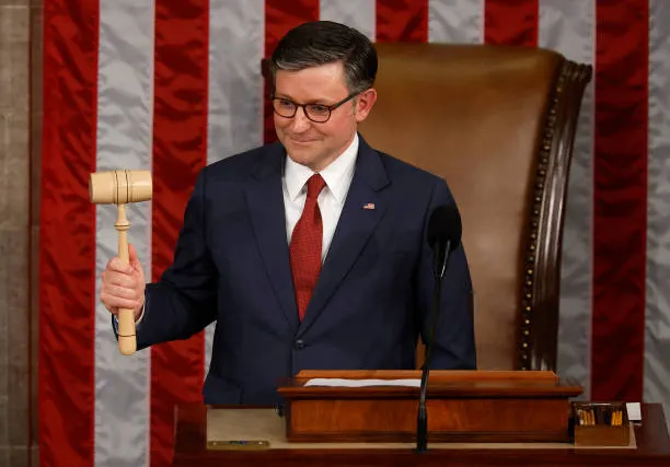 washington-dc-u-s-speaker-of-the-house-mike-johnson-delivers-remarks-after-being-re-elected
