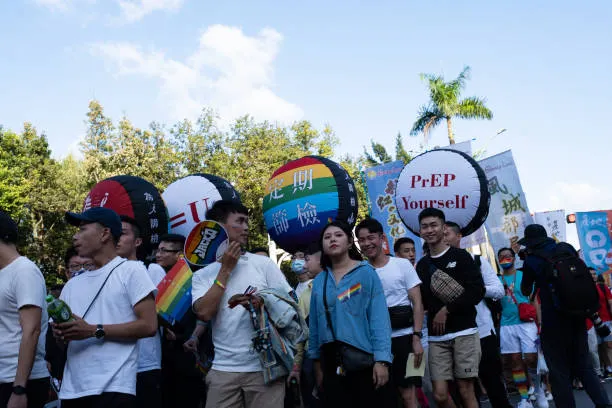hiv-and-aids-concern-group-seen-at-the-2020-taiwan-pride-parade-more-than-130-000-marched-in