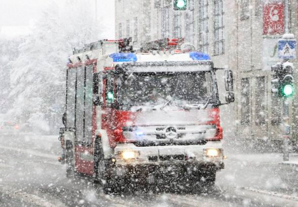 Fire engine responding